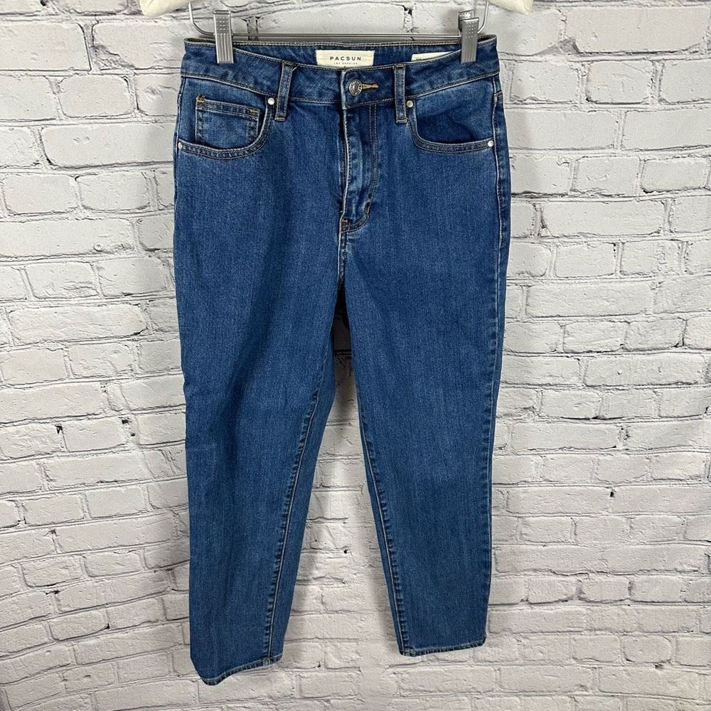 Frame Le High Stretch Denim Jeans Straight Leg Semi-High Rise Cropped Bestia 29